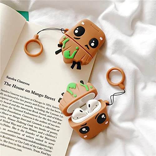Airpod's 2 Cute Cartoon Silicone Apple Airpod's Case Cover ( Airpods Not Included ) Brown - Guleel