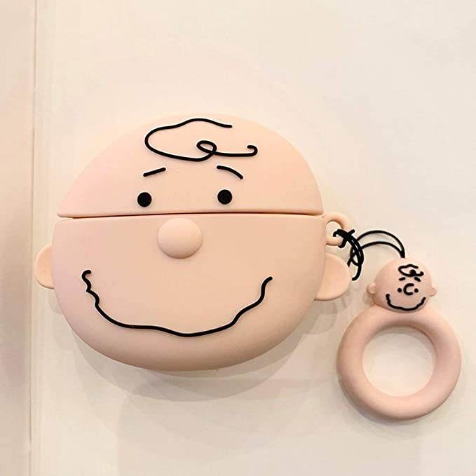 Airpods 2 Cute Cartoon Silicone Cover ( Airpods Not Included ) Cream - Guleel