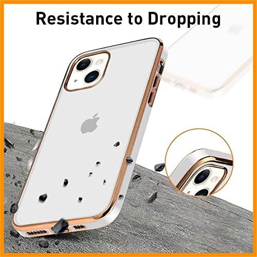 iPhone 13 Premium Transparent Chrome Clear Silicone Case Cover - White - Guleel