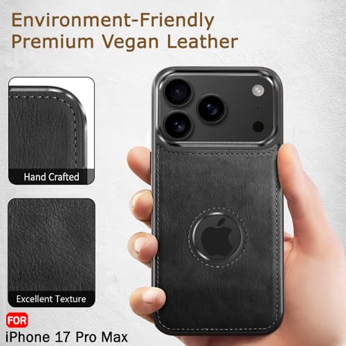 Premium Leather Logo Cut Back Cover -Black