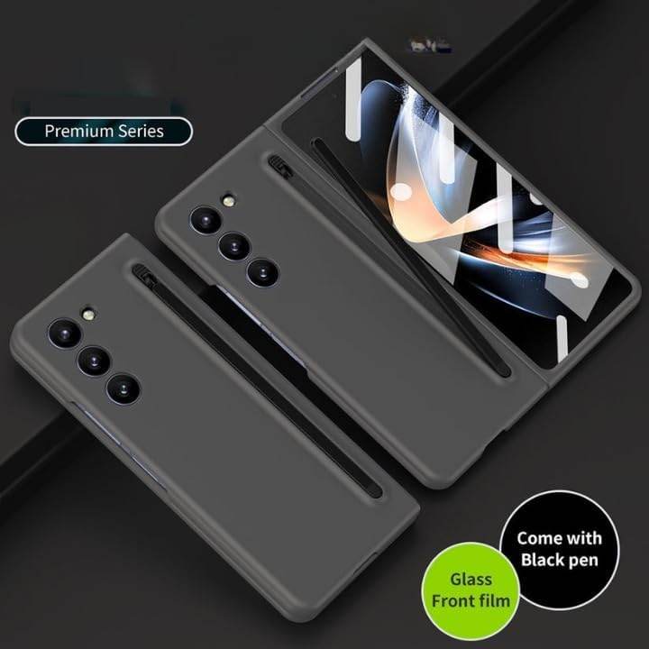Samsung Galaxy Z Fold 5 5G Ultra Hybrid Case Slim S Pen Phone Back Case Cover with Built-in New Compact S Pen - Guleel