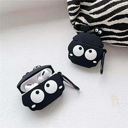 Airpod's Pro Cute Cartoon Silicon Black Eye Apple Airpod's Case Cover- Black - Guleel