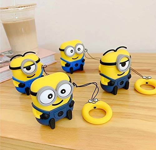 Cute Cartoon Silicone Apple Airpod's Case Cover ( Airpods Not Included ) Minion - Guleel