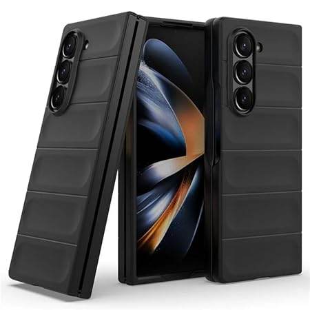Samsung Galaxy Z Fold 6 Shockproof TPU Bumper Protective Back Case - Black - Guleel