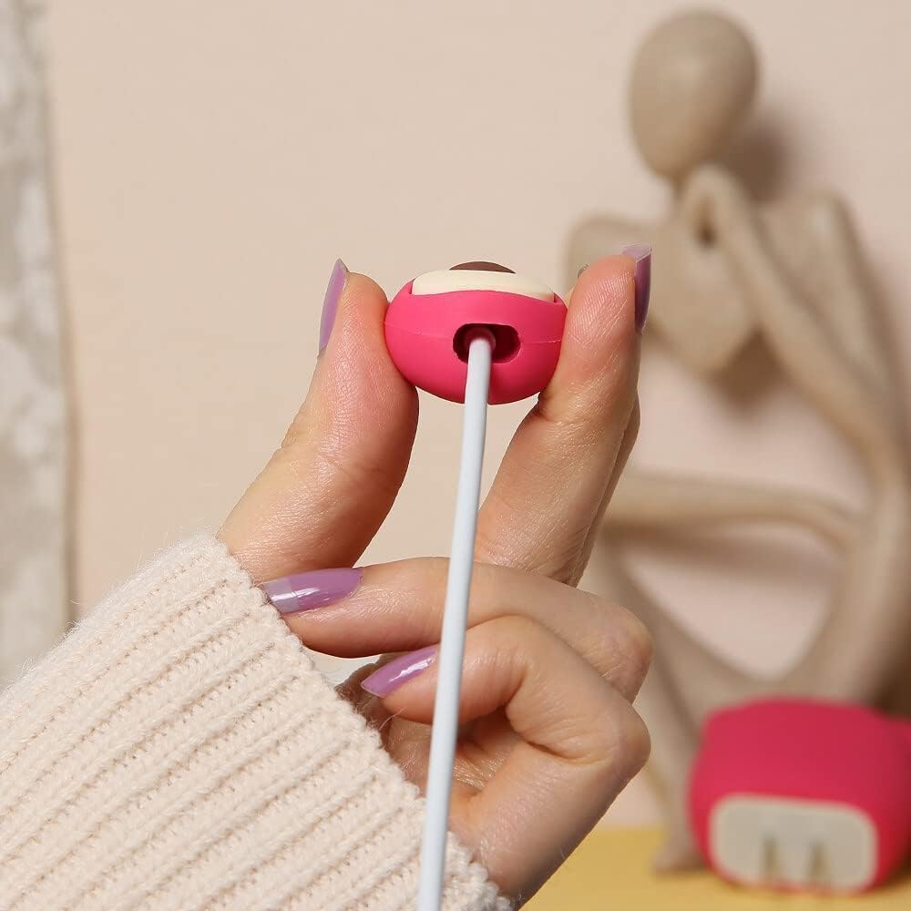 Samsung Cartoon Charger Case Cover for 25W Chargers- Pink Bear ( With Wire Cover )