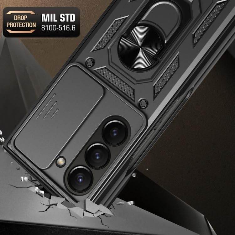 Samsung Galaxy Z Fold 5 5G Back Case Cover Ring Holder Case - Blue - Guleel