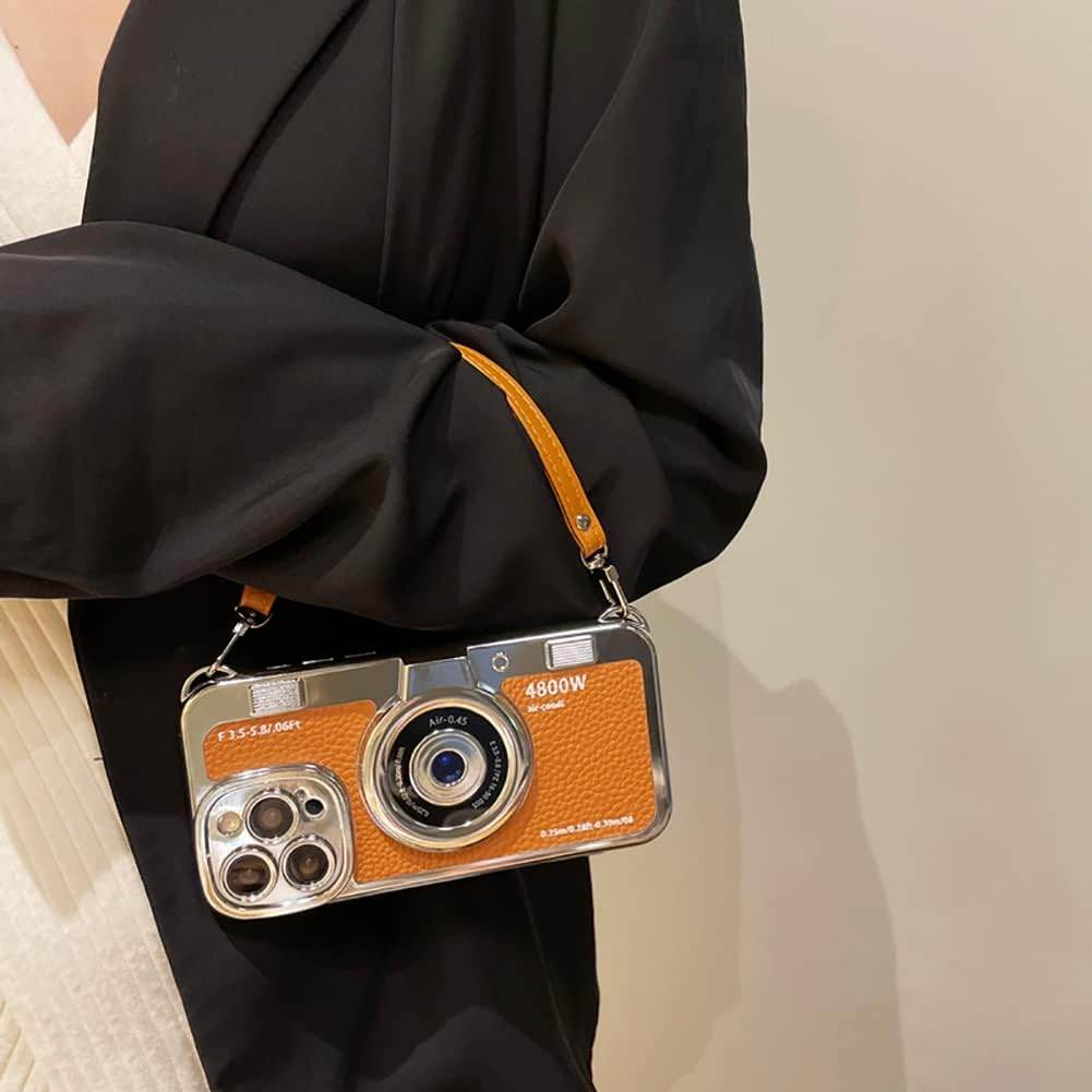 Premium 3D Camera Style Leather Strap Case Cover - Guleel