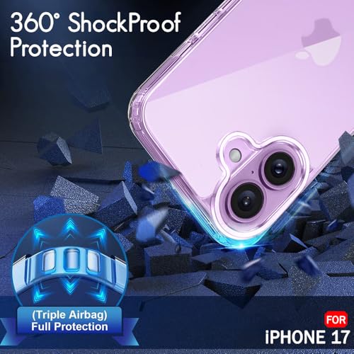 iPhone 17 Crystal Clear Shockproof Back Cover - Transparent