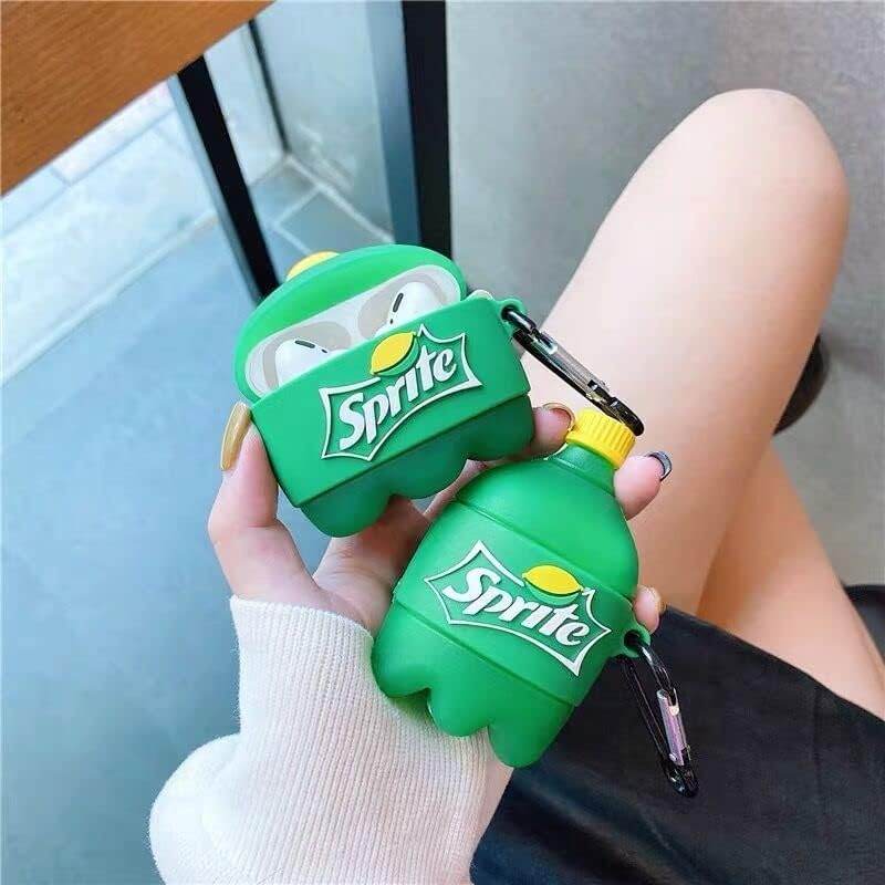 Airpod's Pro Cute Silicone Protective Cartoon Sprite Bottle Case - Green - Guleel