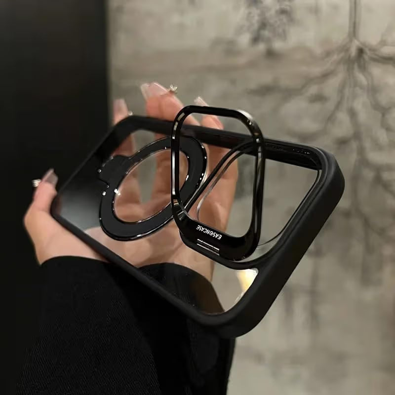 Premium Transparent Magsafe Stand Mobile Cover with FREE Lens