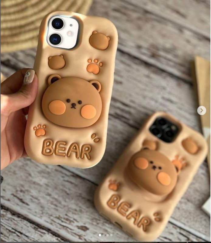 3D Cute Cartoon Teddy Bear Silicone Case - Guleel