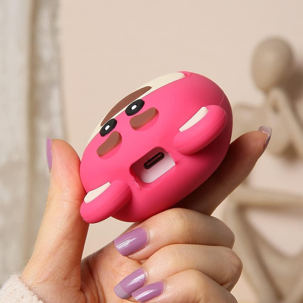 Samsung Cartoon Charger Case Cover for 25W Chargers- Pink Bear ( With Wire Cover )