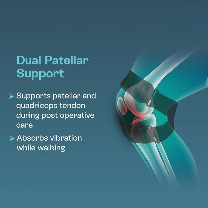 Dual Patellar Tendon Support Strap, Knee Pain Relief Adjustable Neoprene Knee Strap Patella Stabilizer Band, One Size
