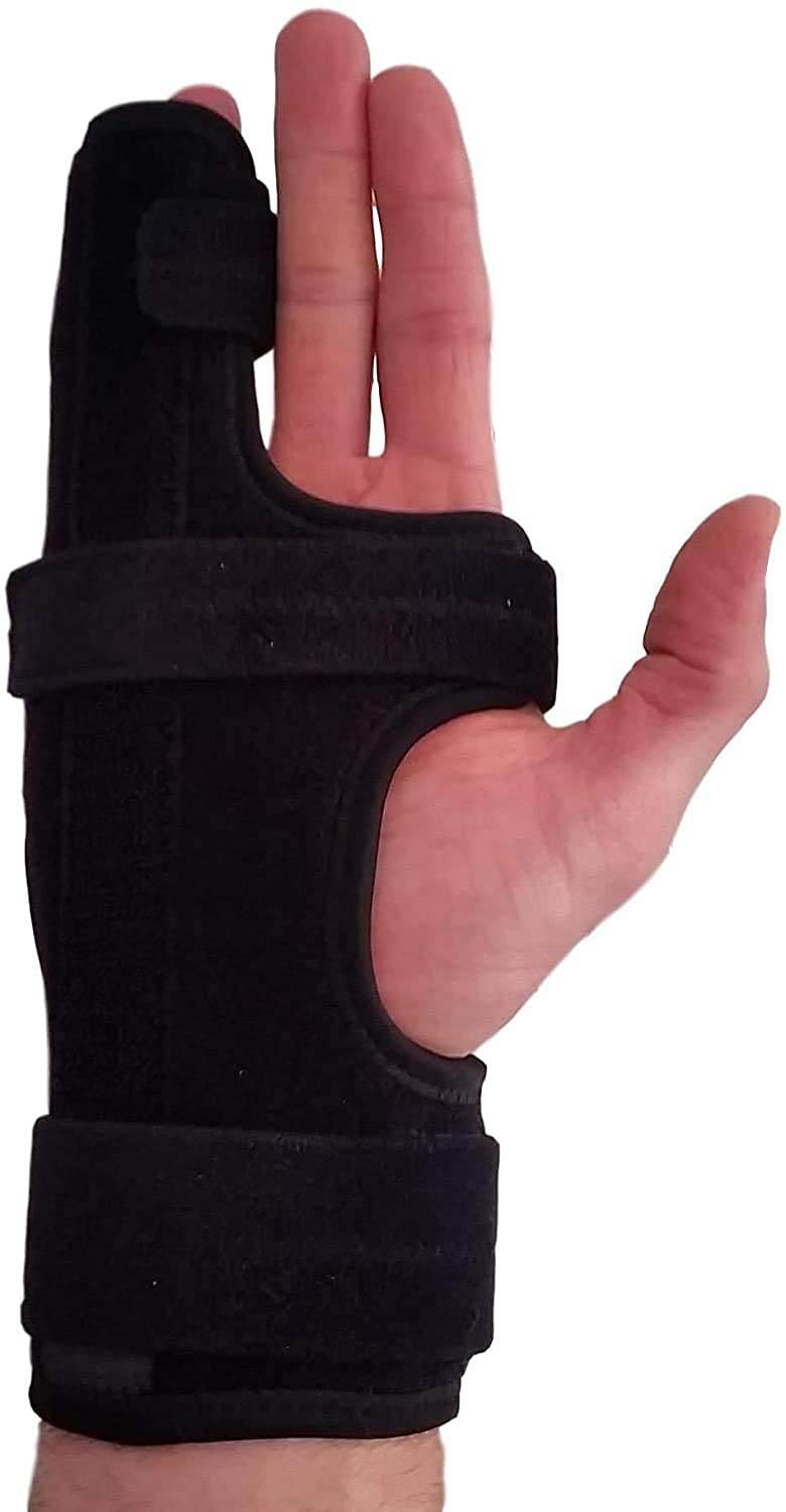 Boxer Finger Splint - Metacarpal Finger Splint Right Removable Splint for Boxers Fracture - Little and Ring Finger Protection - Fits Left or Right Hand Brace (M) - Black - Guleel