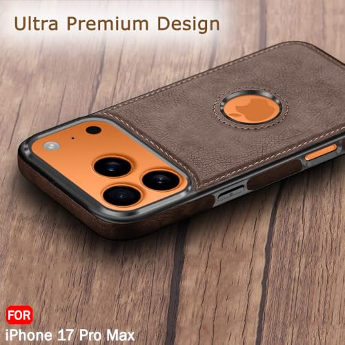 Premium Leather Logo Cut Back Cover -Brown
