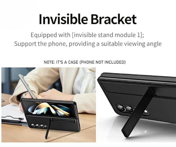 Samsung Galaxy Z Fold 6 Ultra-Hybrid Sleek Armor Pen with Stand Back Cover Case with FREE Pen - Black - Guleel