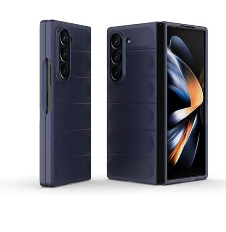 Samsung Galaxy Z Fold 6 Shockproof TPU Bumper Protective Back Case - Blue - Guleel