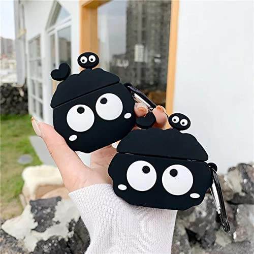 Airpod's Pro Cute Cartoon Silicon Black Eye Apple Airpod's Case Cover- Black - Guleel