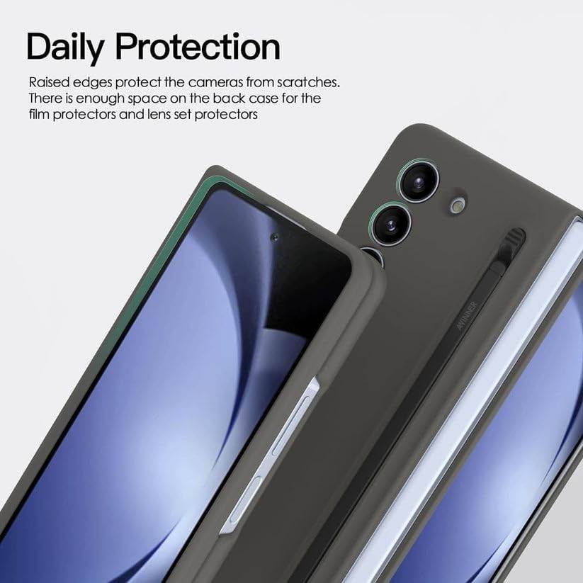 Samsung Galaxy Z Fold 5 5G Ultra Hybrid Case Slim S Pen Phone Back Case Cover with Built-in New Compact S Pen - Guleel