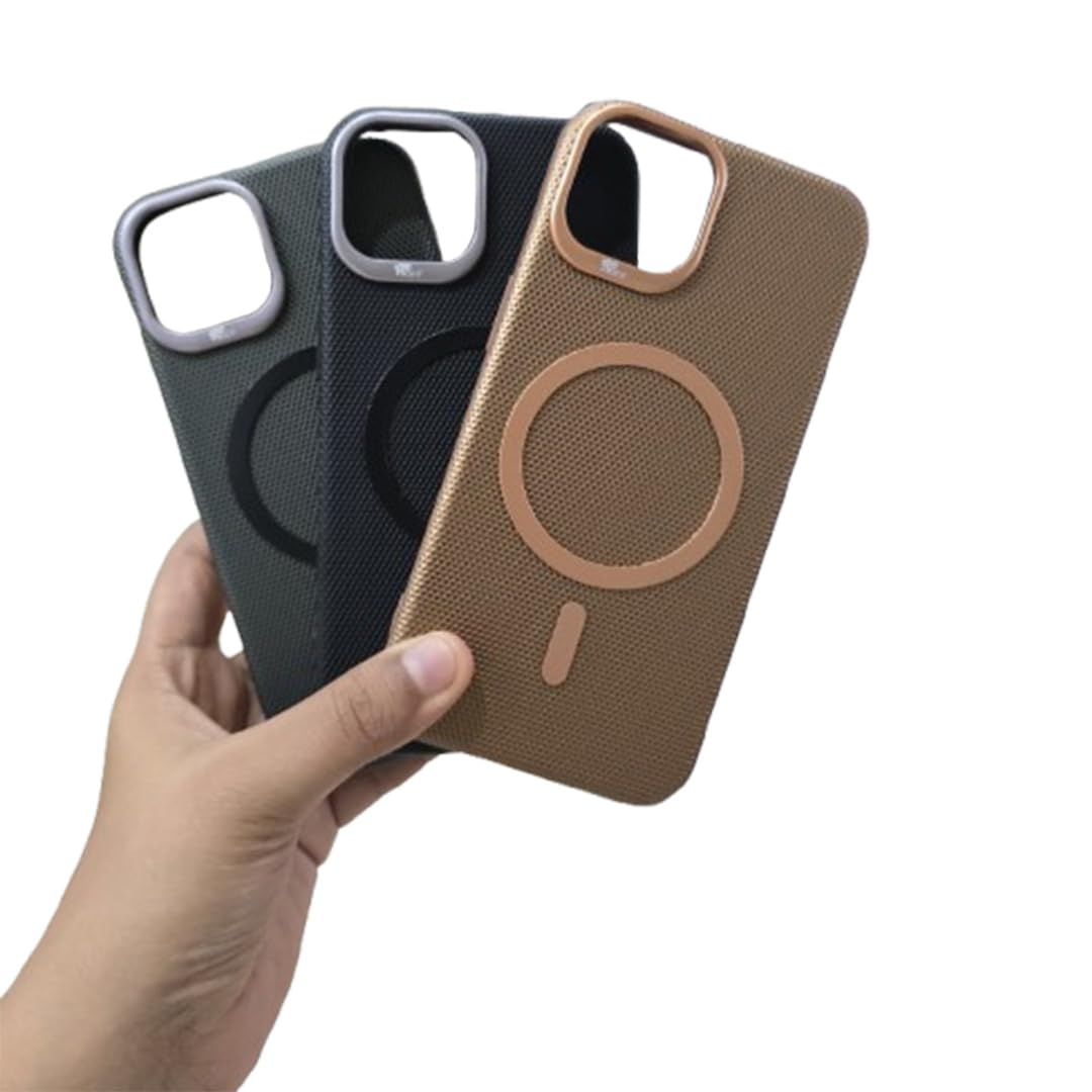 Premium Leather Shockproof MagSafe Mobile Back Cover - Brown