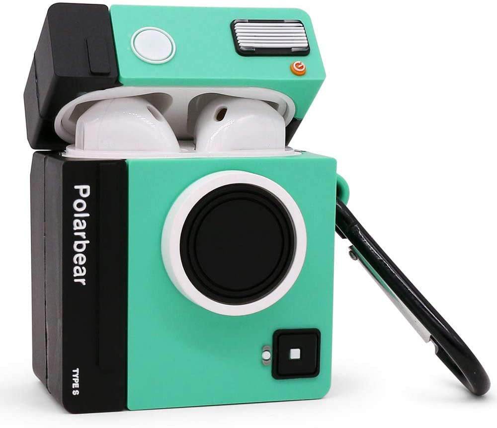 Airpod's 2 Cute Cartoon Silicone Apple Airpod's Case Cover ( Airpods Not Included ) Green Camera - Guleel