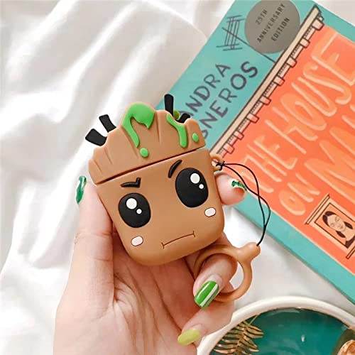 Airpod's 2 Cute Cartoon Silicone Apple Airpod's Case Cover ( Airpods Not Included ) Brown - Guleel