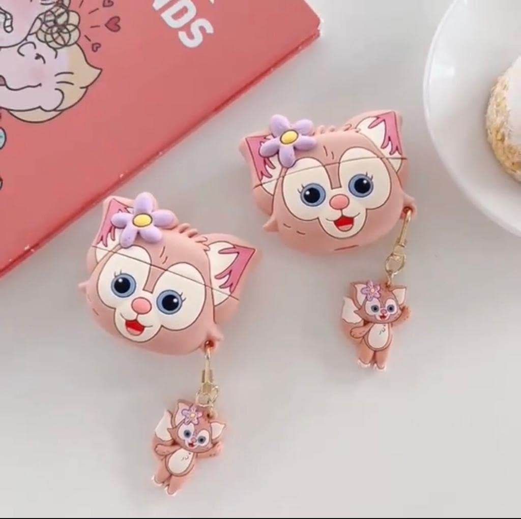 Airpod's 2 Cute Cartoon Silicone Apple Airpod's Case Cover ( Airpods Not Included ) Pink Cat - Guleel