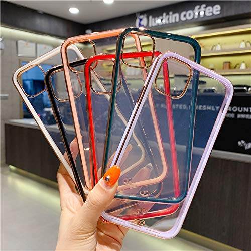 iPhone 13 Premium Transparent Chrome Clear Silicone Case Cover - Blue - Guleel