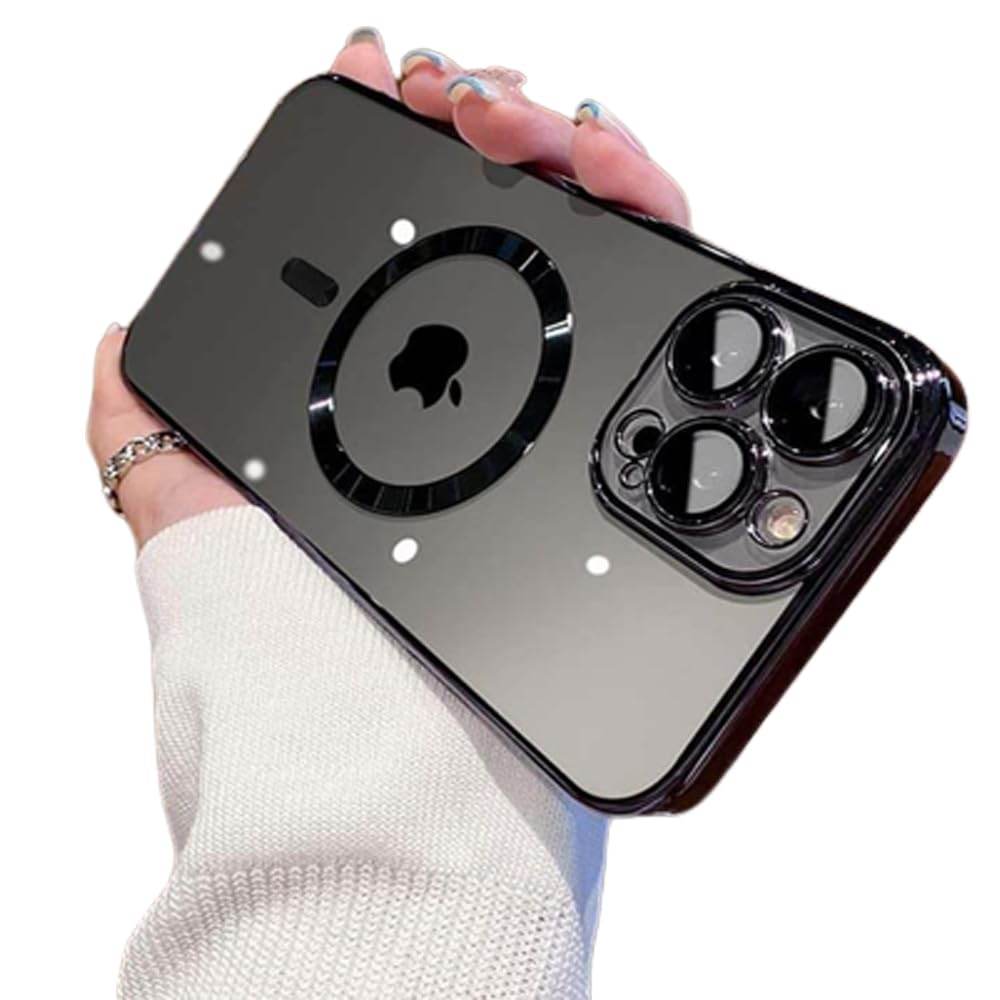 iPhone 15 Pro Max Premium Transparent Silicon Back Case Cover - Black - Guleel