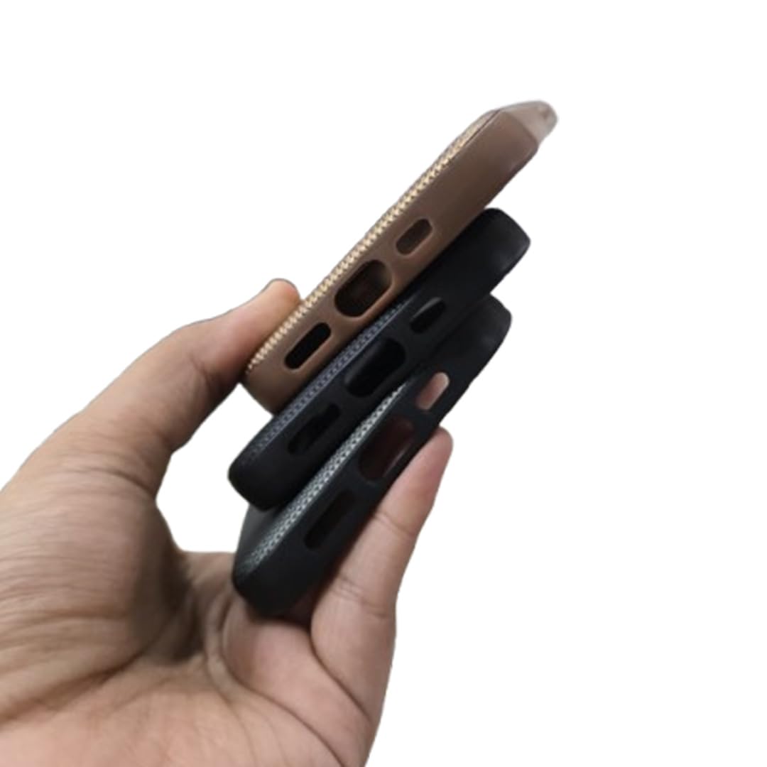 Premium Leather Shockproof MagSafe Mobile Back Cover - Black