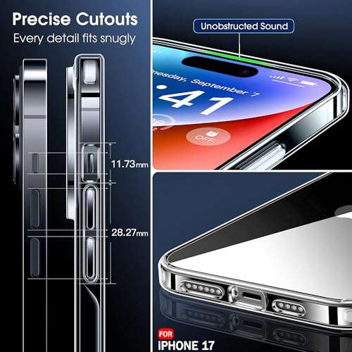 iPhone 17 Crystal Clear Shockproof Back Cover - Transparent