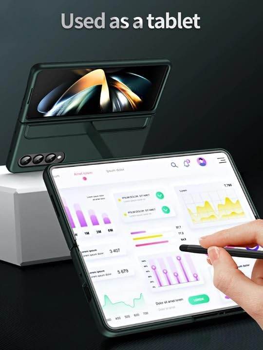 Samsung Galaxy Z Fold 6 Ultra-Hybrid Sleek Armor Pen with Stand Back Cover Case with FREE Pen - Blue - Guleel