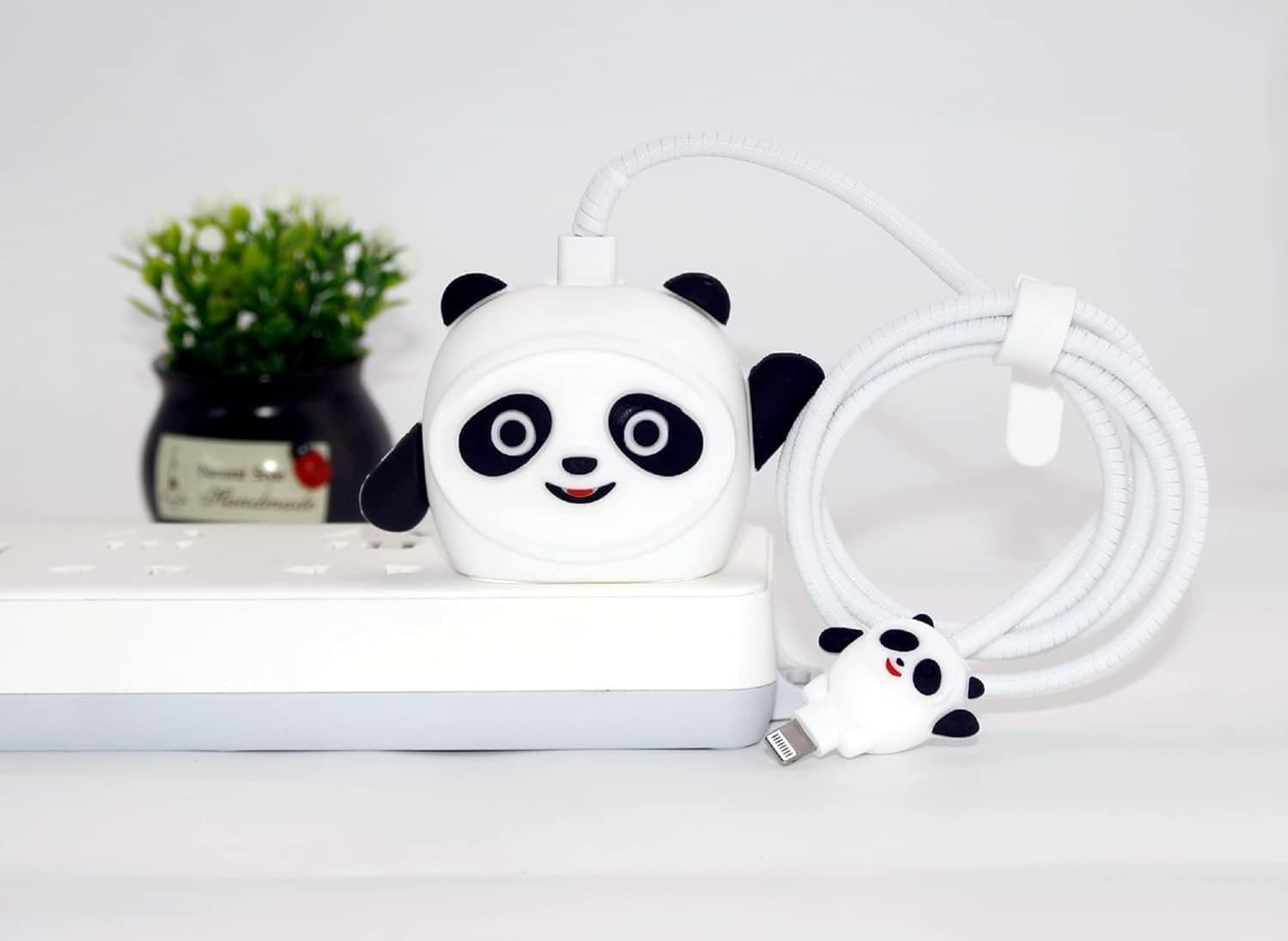 Samsung Cartoon Charger Case Cover for 25W Chargers-Panda( With Wire Cover )
