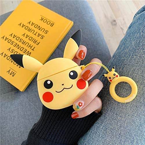 Airpod's Pro Cute Cartoon Silicon Pikachu Apple Airpod's Case Cover- Yellow - Guleel