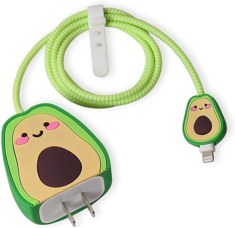 Samsung Cartoon Charger Case Cover for 25W Chargers - Avacado Green (With Wire Cover) - Guleel