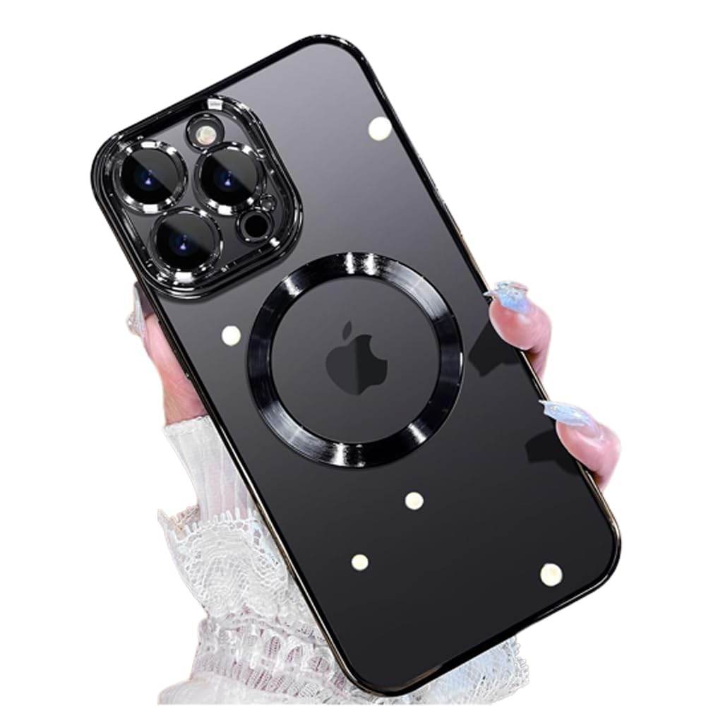 iPhone 15 Pro Max Premium Transparent Silicon Back Case Cover - Black - Guleel