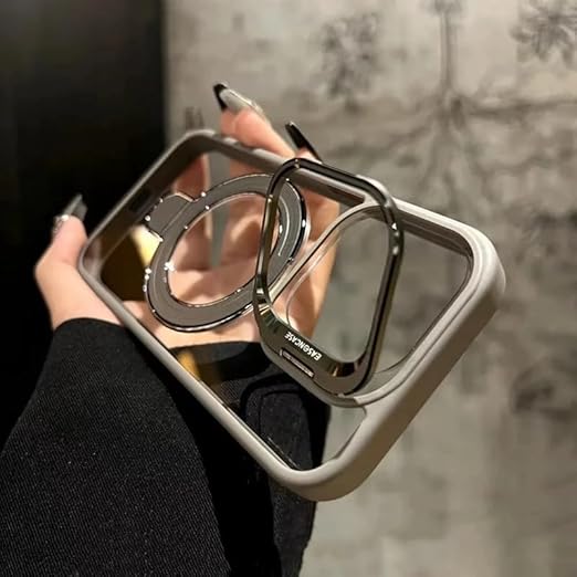 Magnetic Metal Ring Stand Lens Cover - Grey