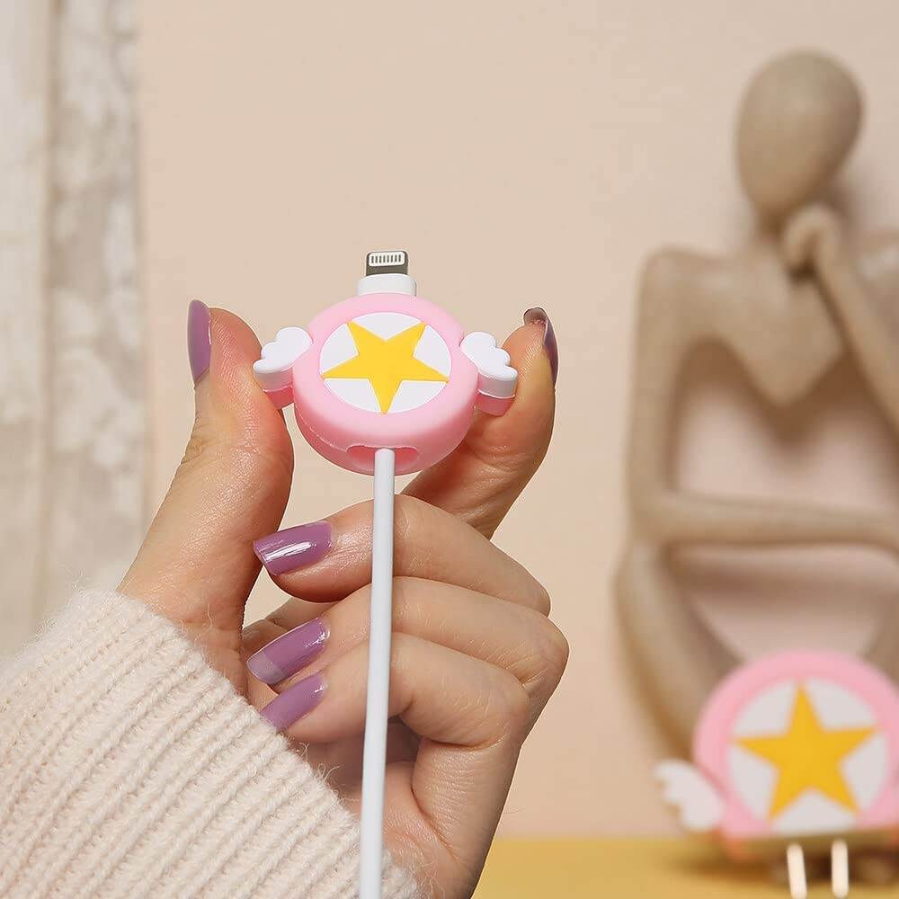 Silicone Cartoon iPhone Charger Case Cover for 18-20W Chargers - Pink ( With Wire Cover ) - Guleel