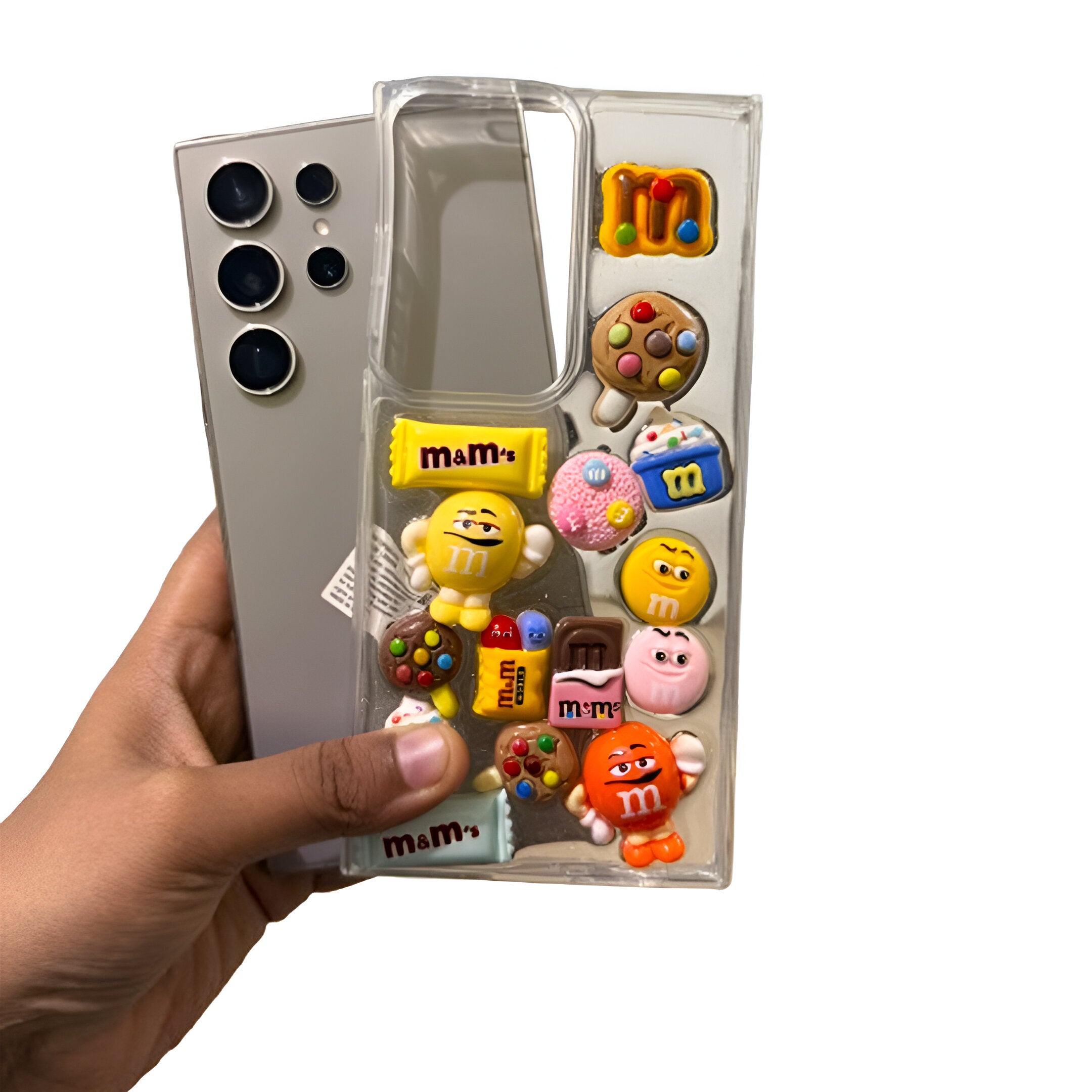 Premium Shockproof 3D Chocolate Chip Beans Transparent Clear Case