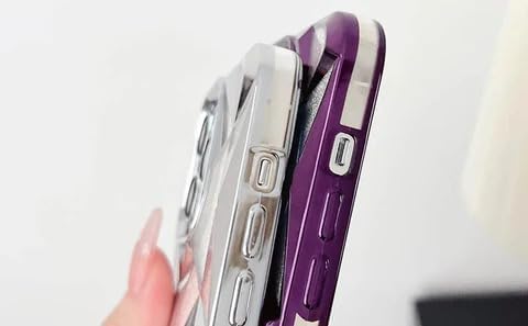 Gradient Glitter Electroplated 3D Cube, Diamond Back Cover - Purple