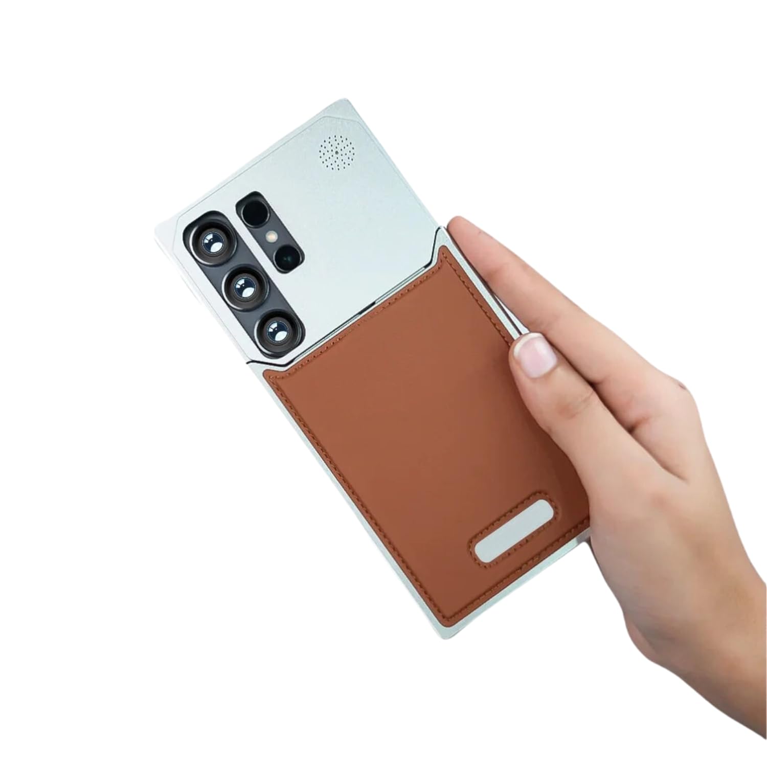 Premium Shockproof Metallic Finish Leather Back case Cover - Brown