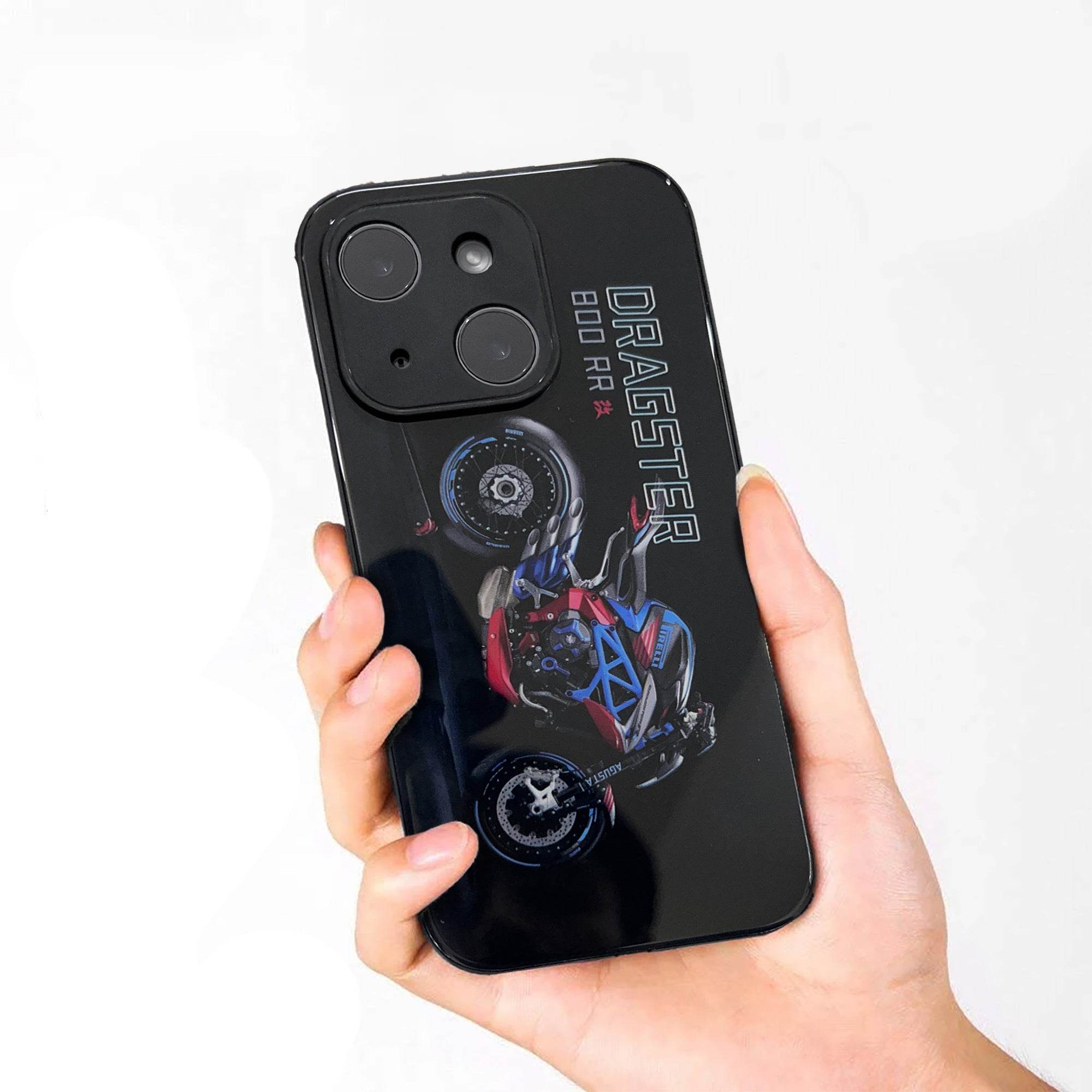 iPhone 14 Premium Led Light Shockproof Case - Dragster Bike - Guleel