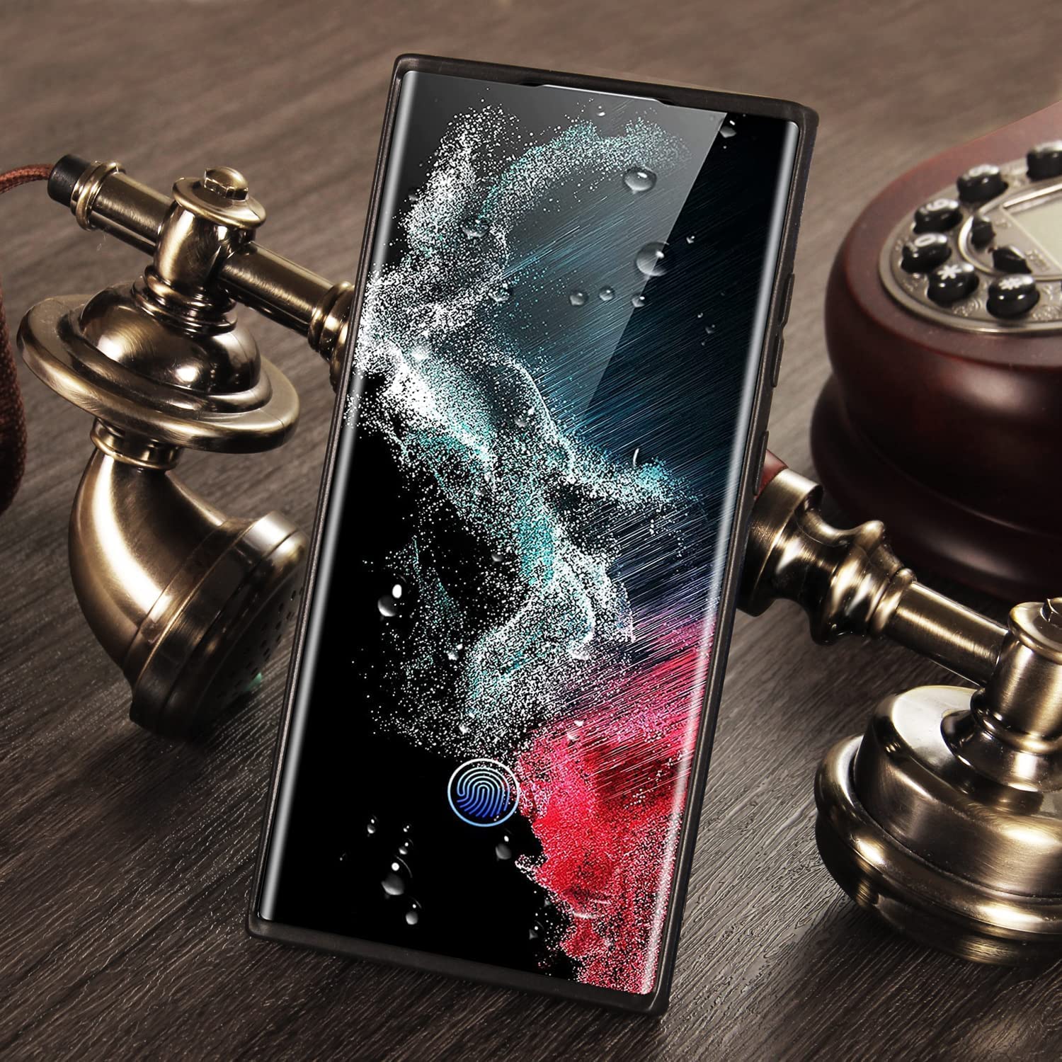 Premium Leather Logo Cut Back Cover -Blue