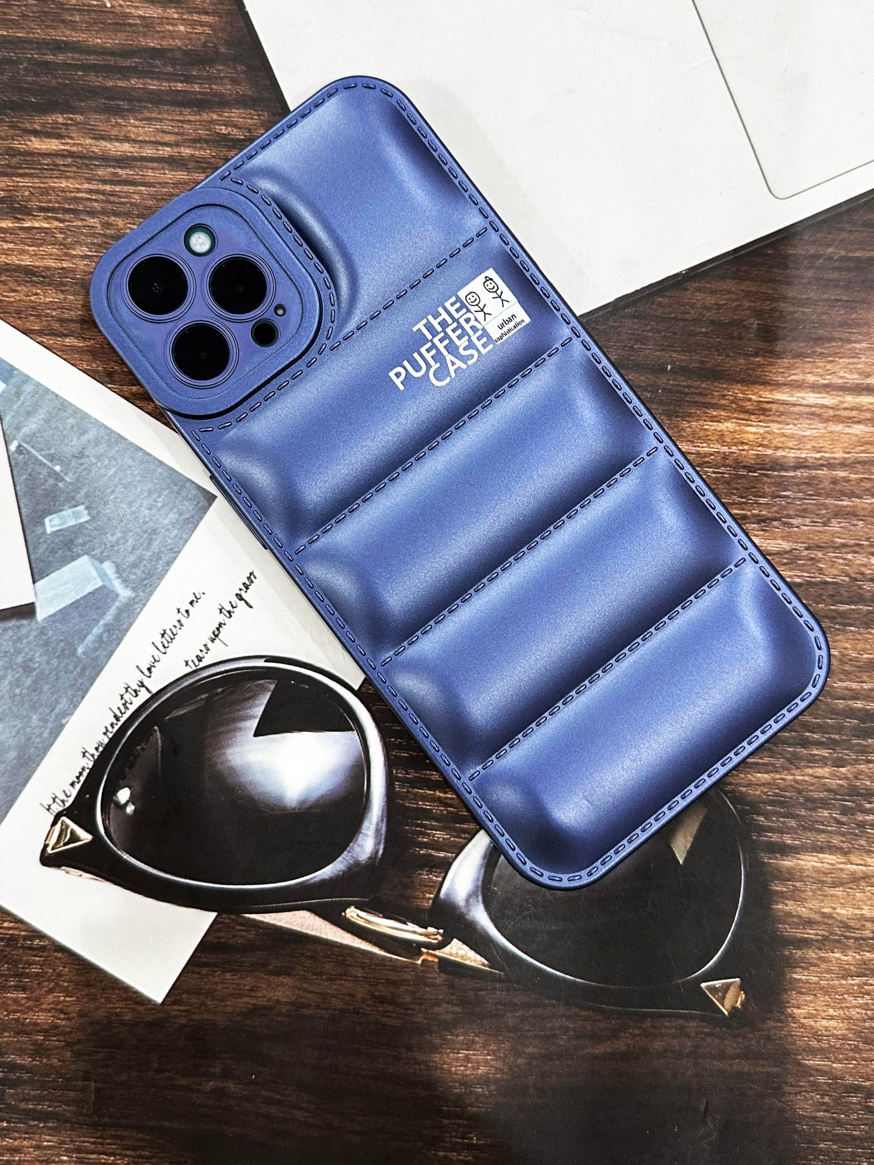 iPhone 13 Pro Premium Cushion Silicone Classy Finish Case Cover - Blue - Guleel