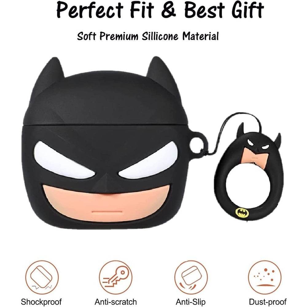 Airpod's Pro Cute Silicone Protective Batman Cartoon Case - Black - Guleel
