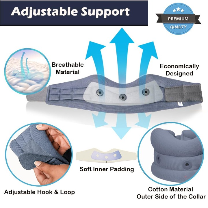 Cervical Collar Soft with Support, for Neck Support & Pain Relief for Post-Surgery, Injury & Arthritis Soft Comfortable & Durable for Men & Women