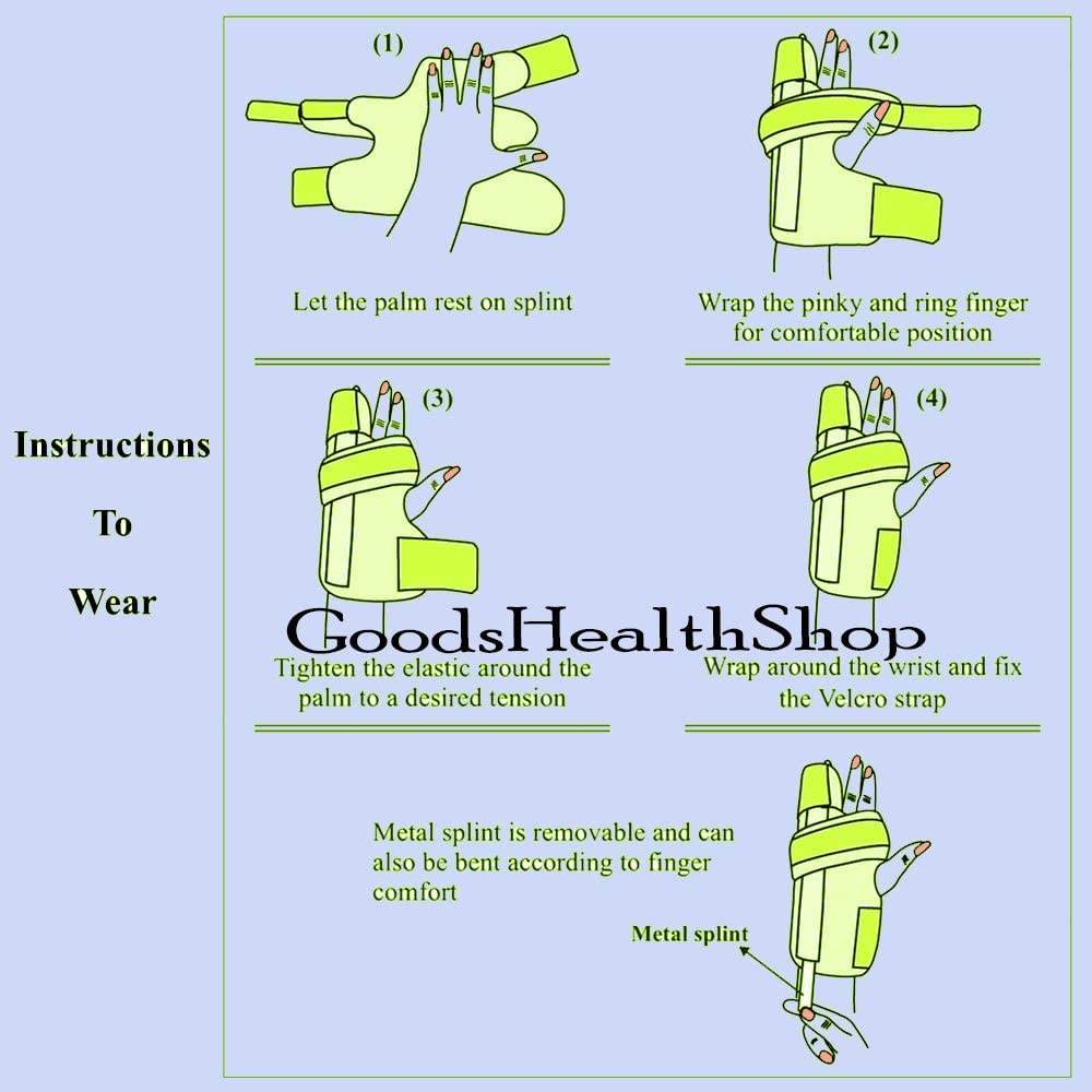 Boxer Finger Splint - Metacarpal Finger Splint Right Removable Splint for Boxers Fracture - Little and Ring Finger Protection - Fits Left or Right Hand Brace (M) - Black - Guleel