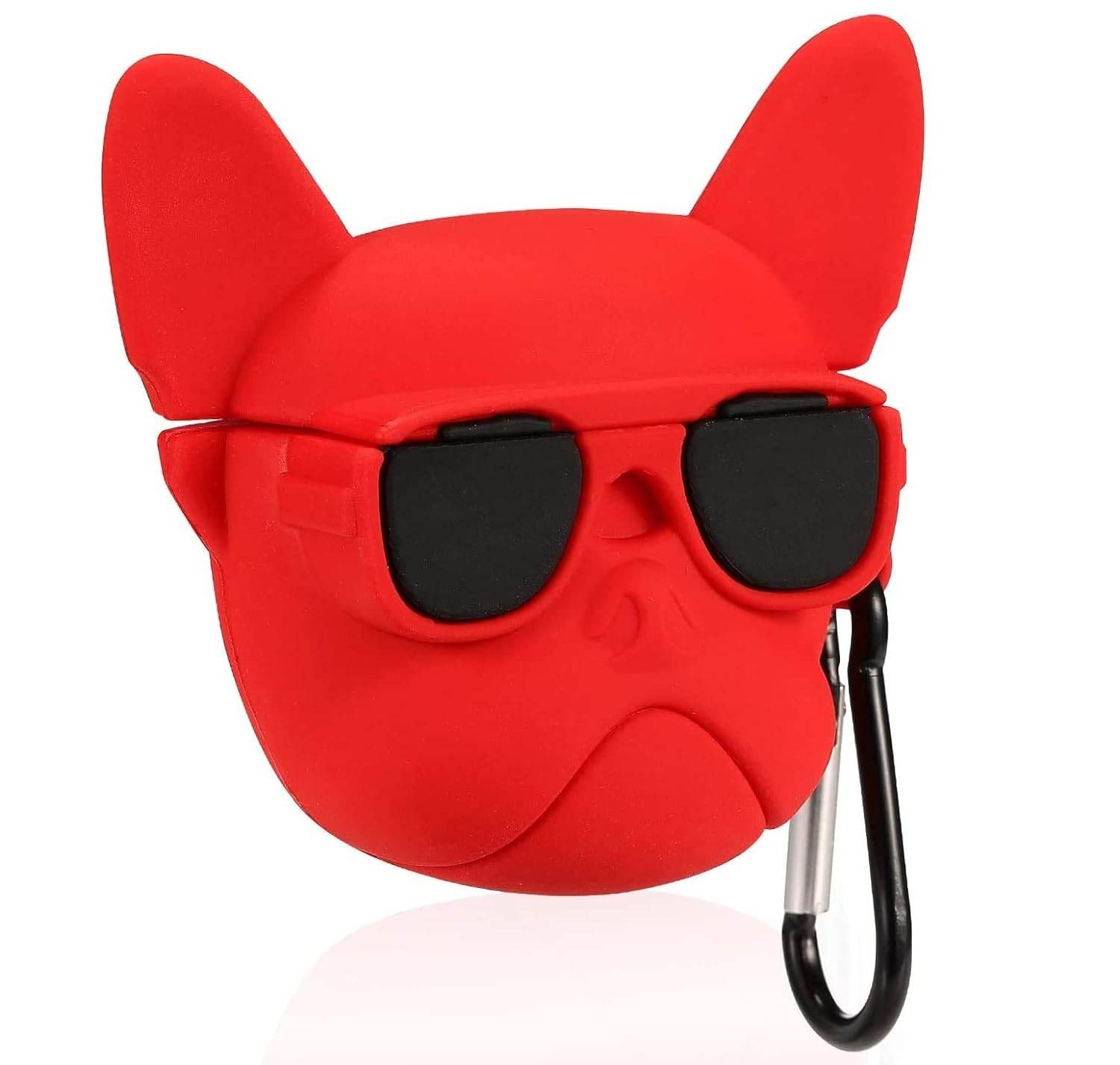 Airpod's Pro Cute Cartoon Silicon Dog Apple Airpod's Case Cover- Red - Guleel