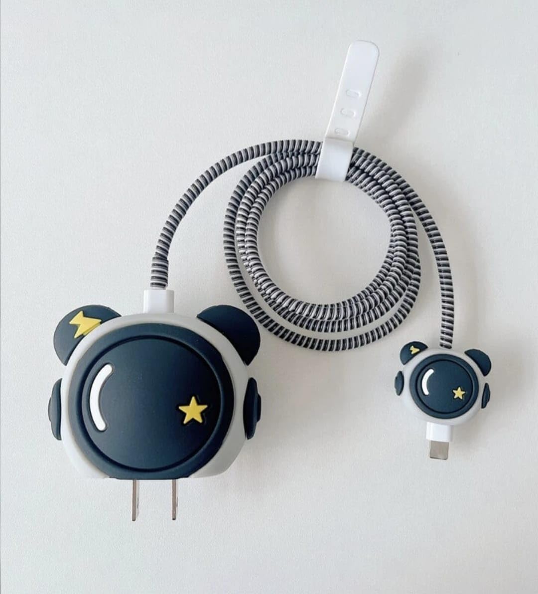 Samsung Cartoon Charger Case Cover for 25W Chargers-Astronaut ( With Wire Cover )