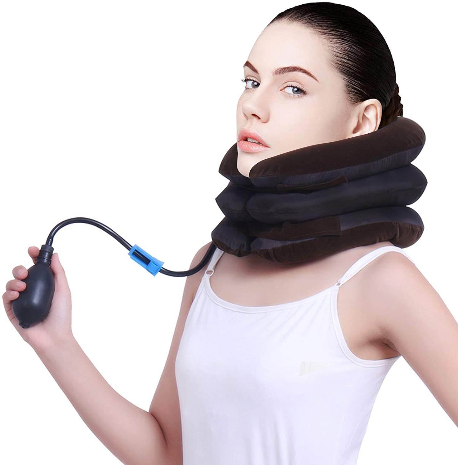 Cervical Neck Traction Air Bag With 3 Layer Inflatable Pillow For Neck Support And Relaxation - Guleel